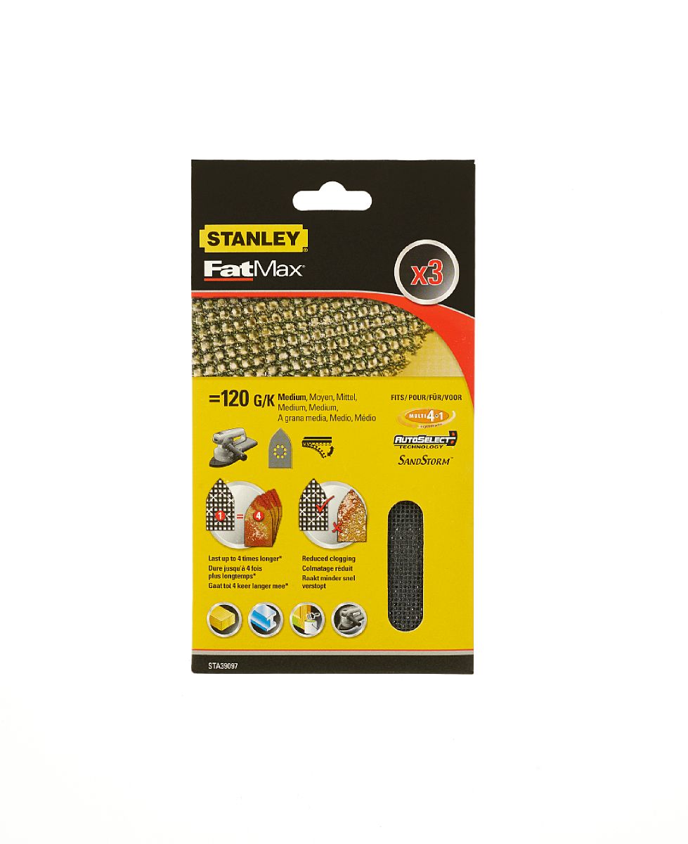 Mriežka brúsna na multibrúsku, suchý zips, P120, 3ks FATMAX STA39097