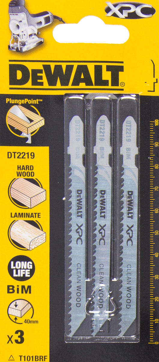 LIST PÍLOVÝ 100MM DREVO A PLAST DO 40MM 3ks negatívny zub laminát DEWALT DT2219