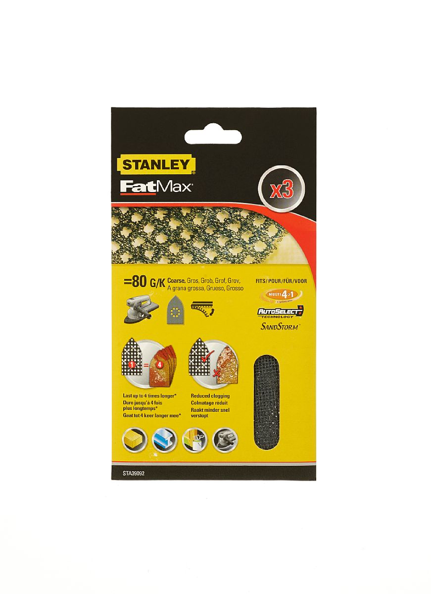 Mriežka brúsna, 93x230mm, 1x P80, 1x P120, 1x P240 FATMAX STA39067