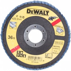 Kotúč brúsny lamelovací na kov 115x22,4mm 36G Typ27 plochý DEWALT DT3292