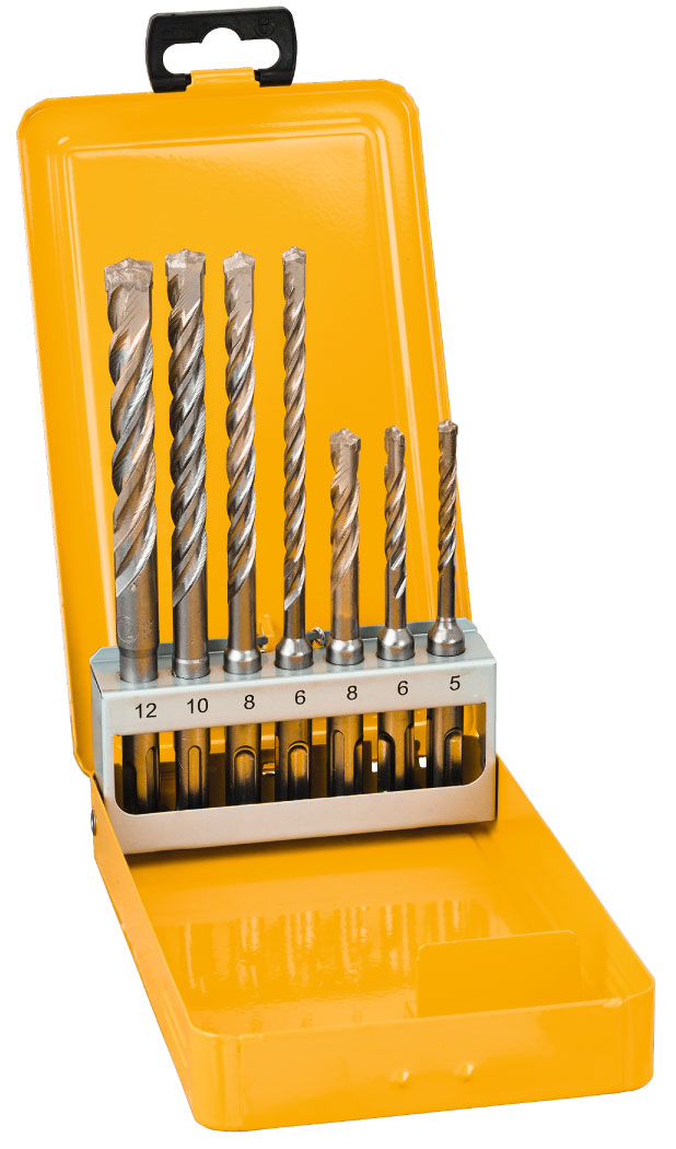 Sada SDS+ vrtákov 7 dielna kovová kazeta DEWALT DT9701