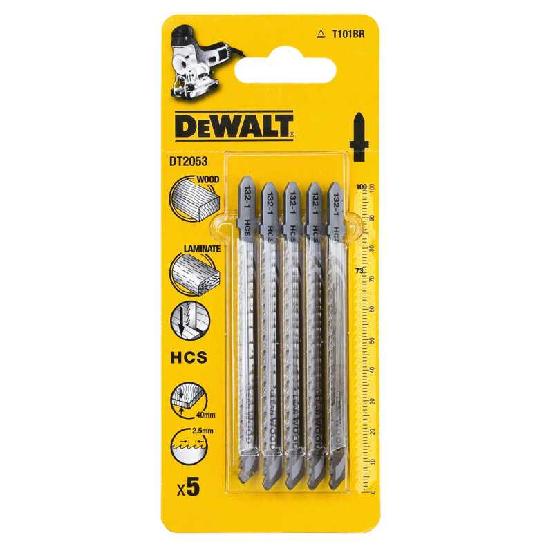 LIST PÍLOVÝ NA PLAST HCS 100MM 5ks T101BR negatívny zub laminát DEWALT DT2053