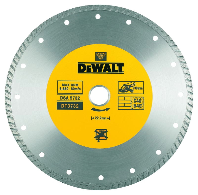 KOTÚČ DELIACI DIAM. 230x22,2mm TURBO REZANIE MRAMOR DEWALT DT3732