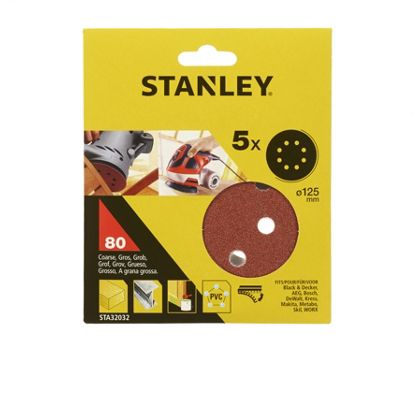 Papier brúsny pre excentrickú brúsku suchý.zips 125mm P80 5ks FATMAX STA32032