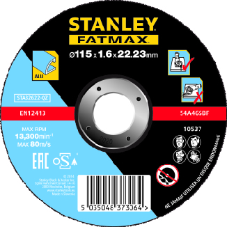 Kotúč rezný na hliník, pr.115×1,6×22mm plochý FATMAX STA32622