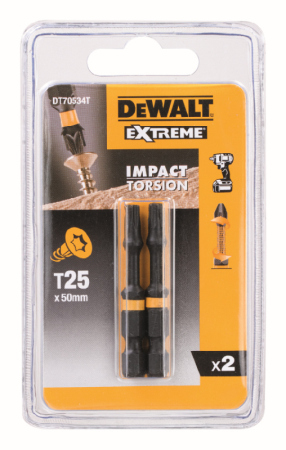 Nástavec pre rázové uťahovače 57mm T25 (2ks) DEWALT DT70534T