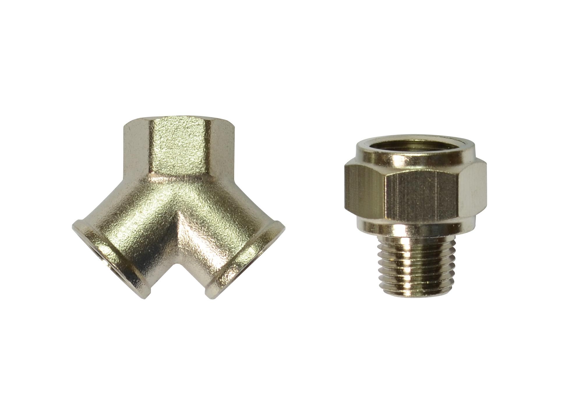 Trojcestná spojka 2x 1/4" F - 3/8" F STANLEY - Kompresory 156128XSTN