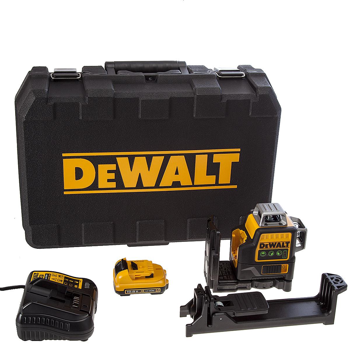 Laser samonivelačný 3x360 krížový zelený 12/18V 1x10,8V DEWALT DCE089D1G