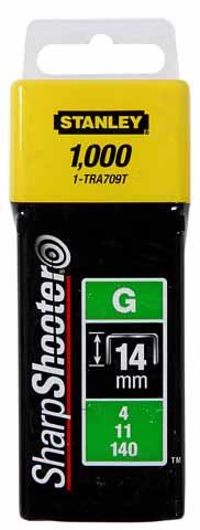 Spony pre vysoké zaťaženie 14mm (9/16") typ G 4/11/140 1000ks STANLEY 1-TRA709T