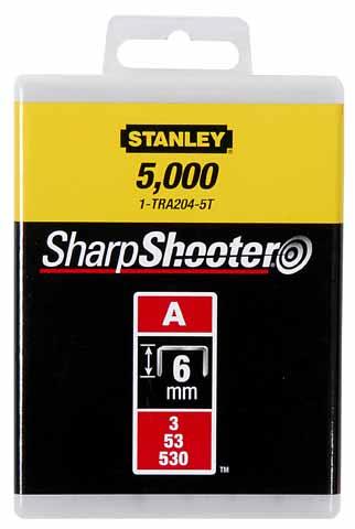 Spony štandardné 6mm (1/4") typ A 5/53/530 5000ks STANLEY 1-TRA204-5T