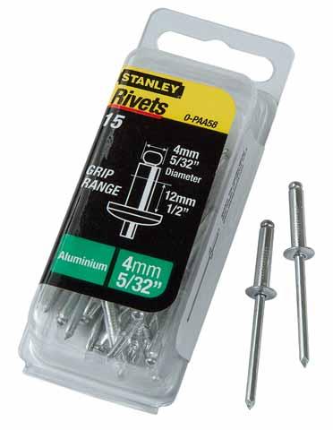 Nity hliníkové trhacie 4x12mm, 15ks STANLEY 1-PAA58T