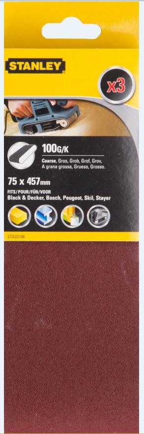 Pás brúsny 75x457mm P100 3ks FATMAX STA33106