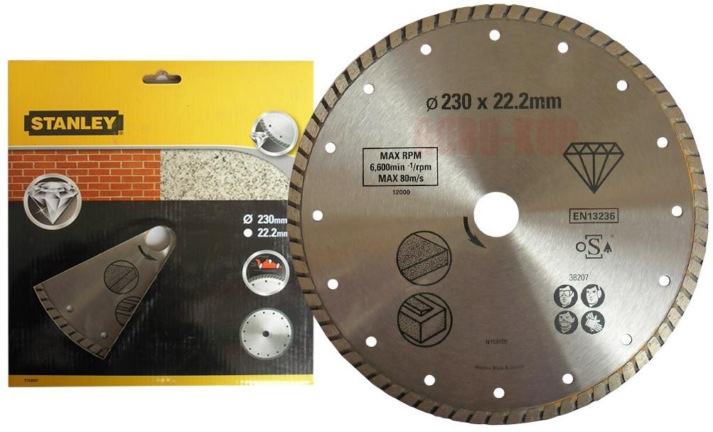 Kotúč diamant. segmentový na žula/tehly pr.230x22,2mm FATMAX STA38207