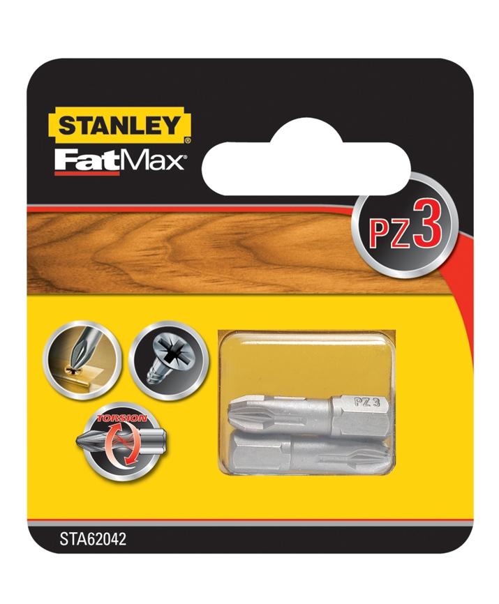 Bit skrutkovací torzný PZ3 x 25mm, 2ks FATMAX STA62042