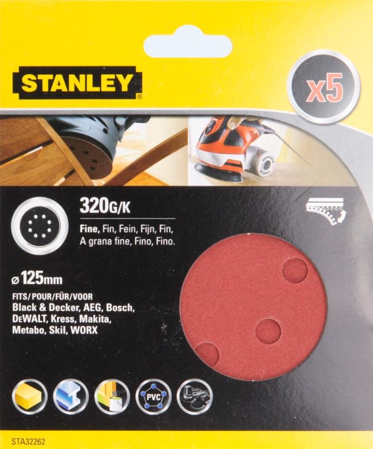 Papier brúsny na excen. brúsku, dierovaný, pr.125mm P320, 5ks, suchý zips FATMAX STA32262