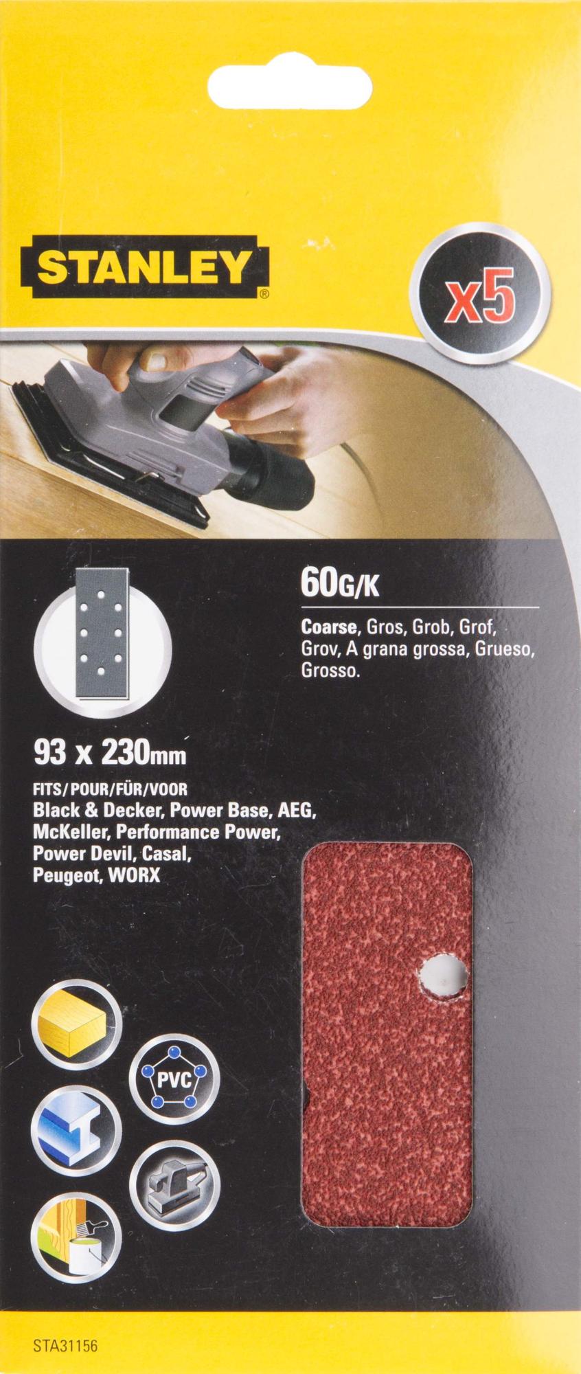 Papier brúsny dierovaný 93×230mm, P60, 5ks FATMAX STA31156