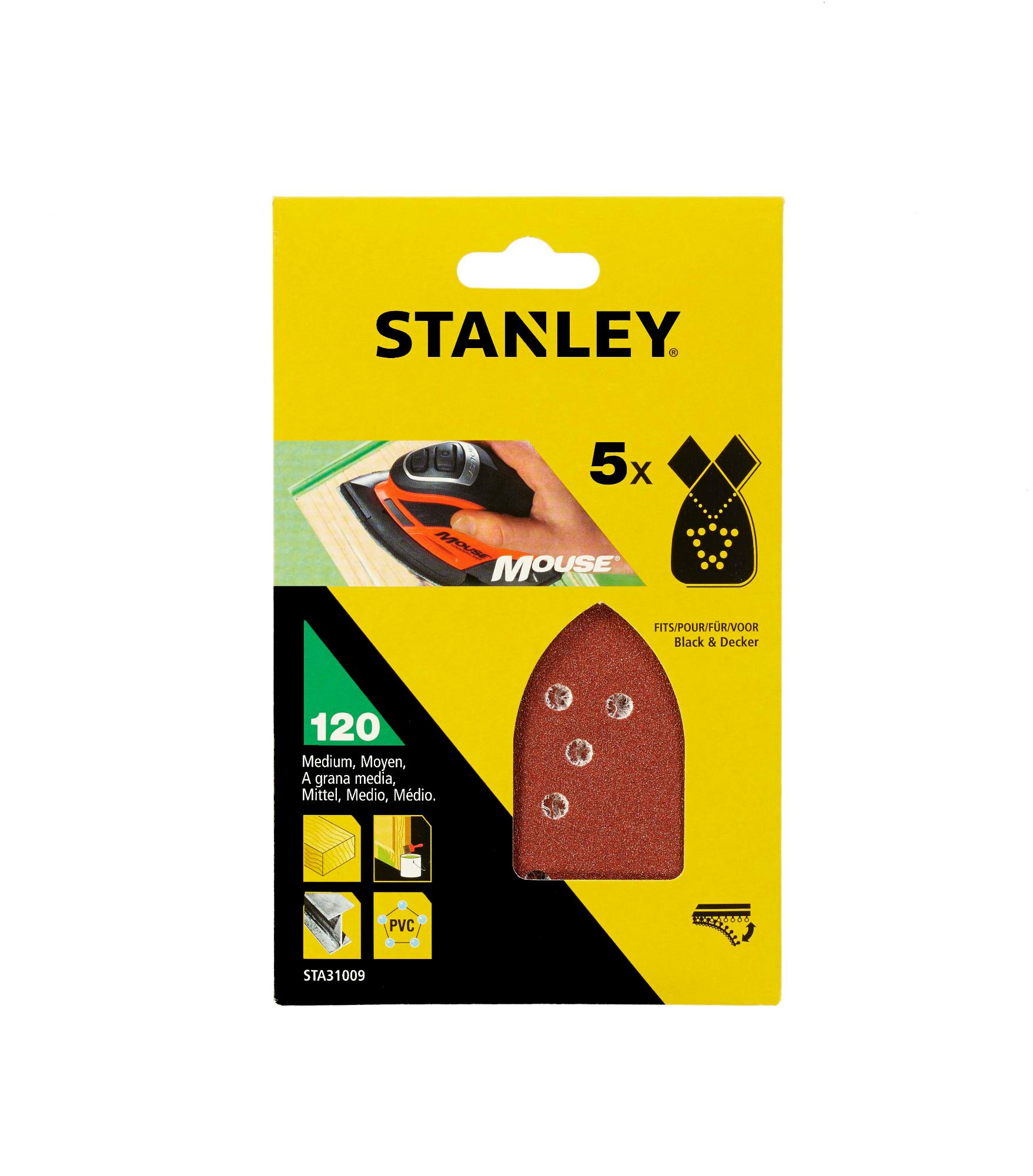 Papier brúsny dierovaný Mouse P120 suchý zips 5ks pre B+D FATMAX STA31009