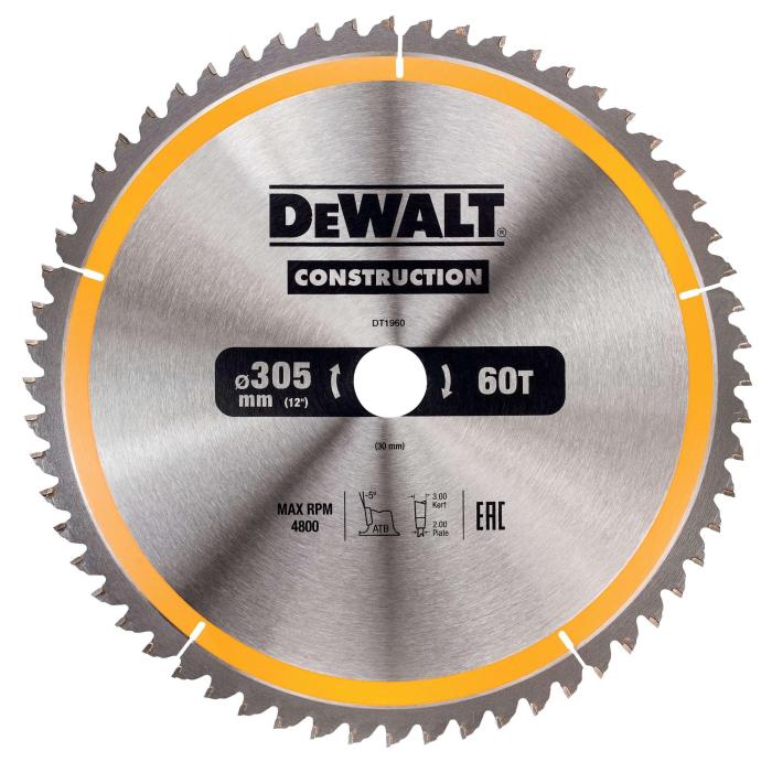 Kotúč pílový 305×30mm 60Z ATB -5° DEWALT DT1960