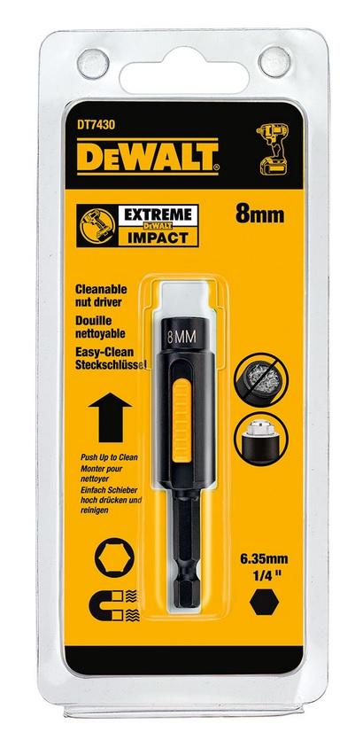 Nástavec magnetický čistiteľný 8x75mm 1/4" DEWALT DT7430