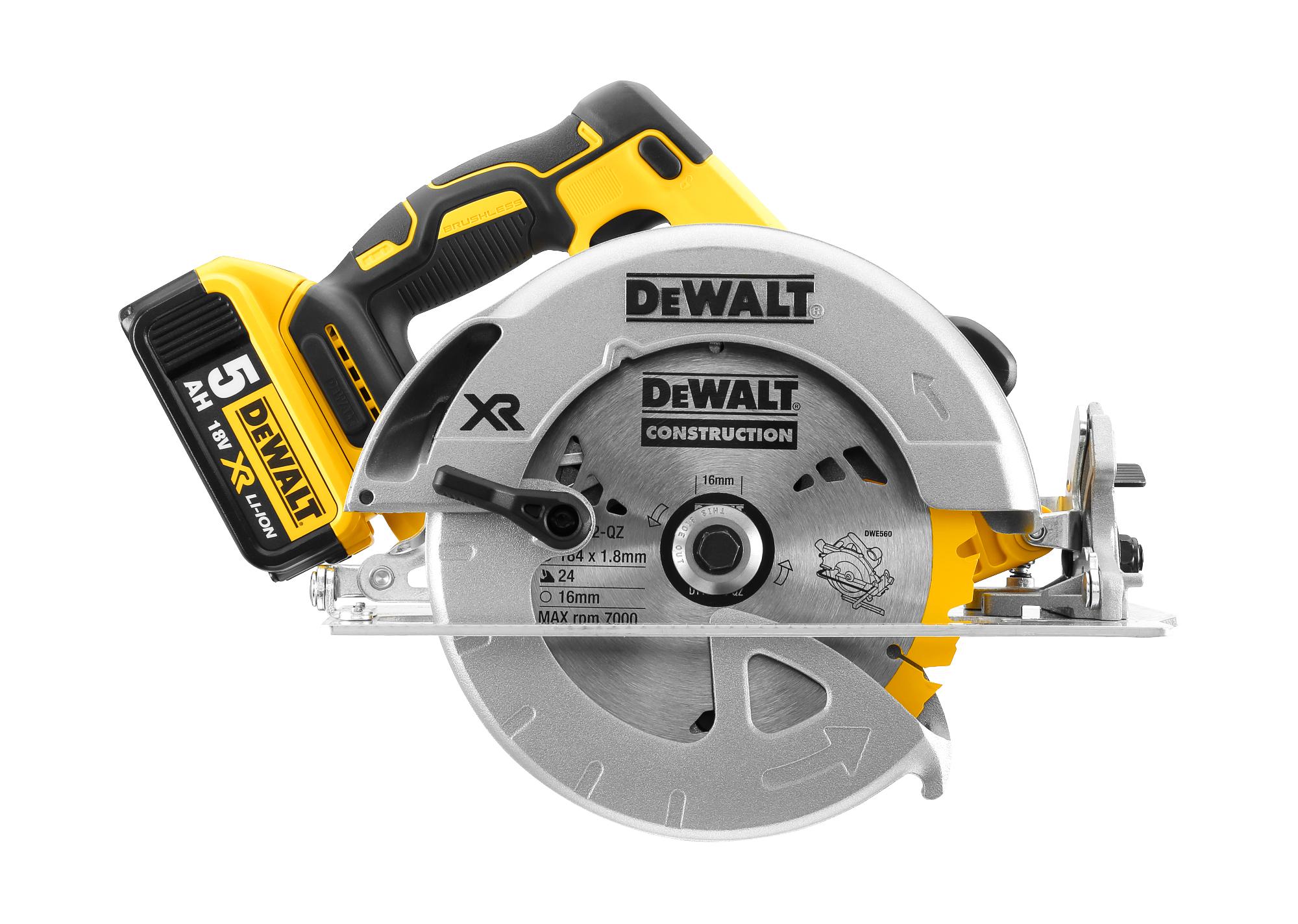 Píla kotúčová 184mm 18V XR 2x5,0Ah bezuhlíková DEWALT DCS570P2
