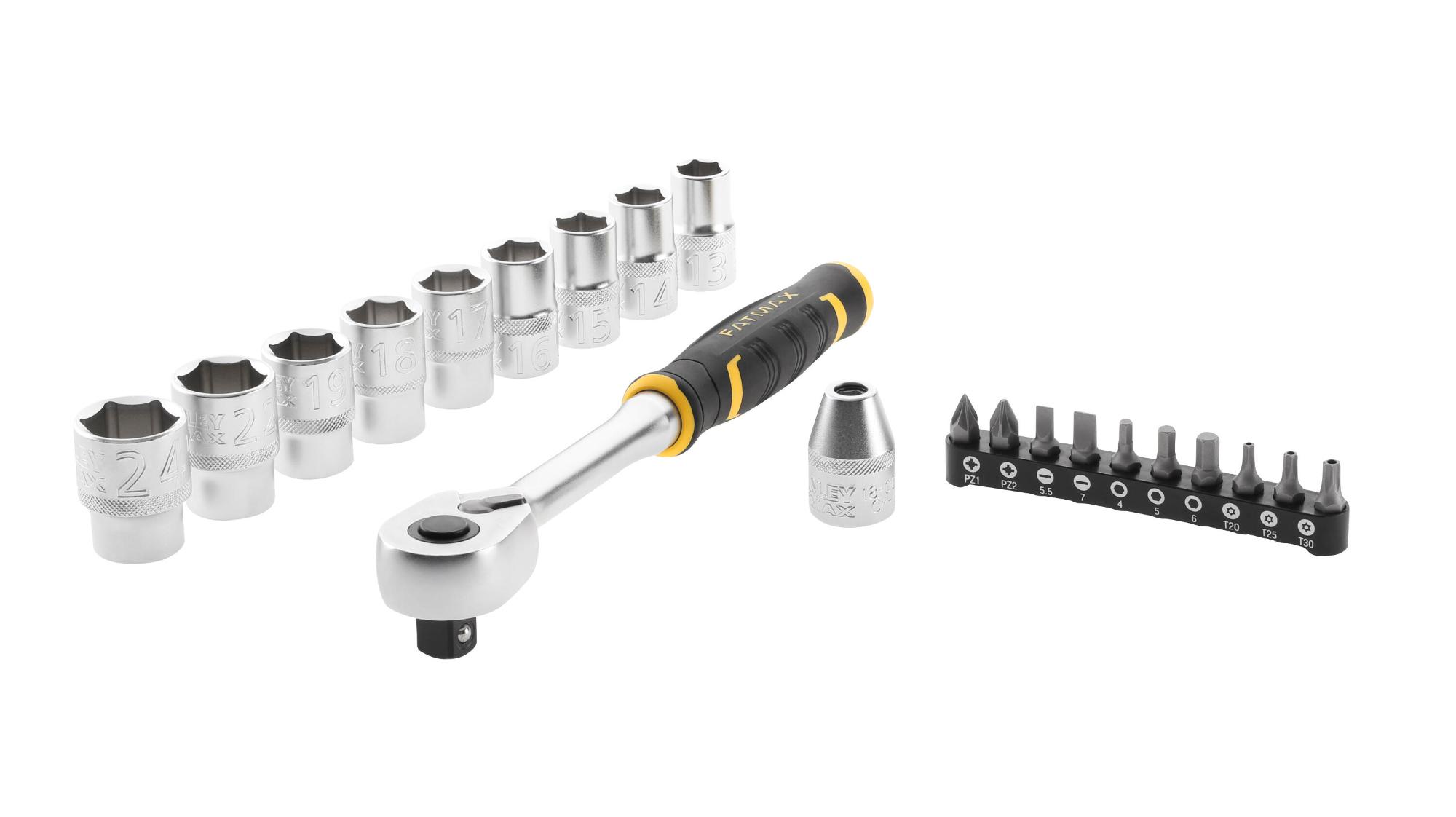 Sada račne 1/2" s 12 hrannými hlavicami a bitmi 11 dielna FatMax® 120 zubov STANLEY FMMT82681-0