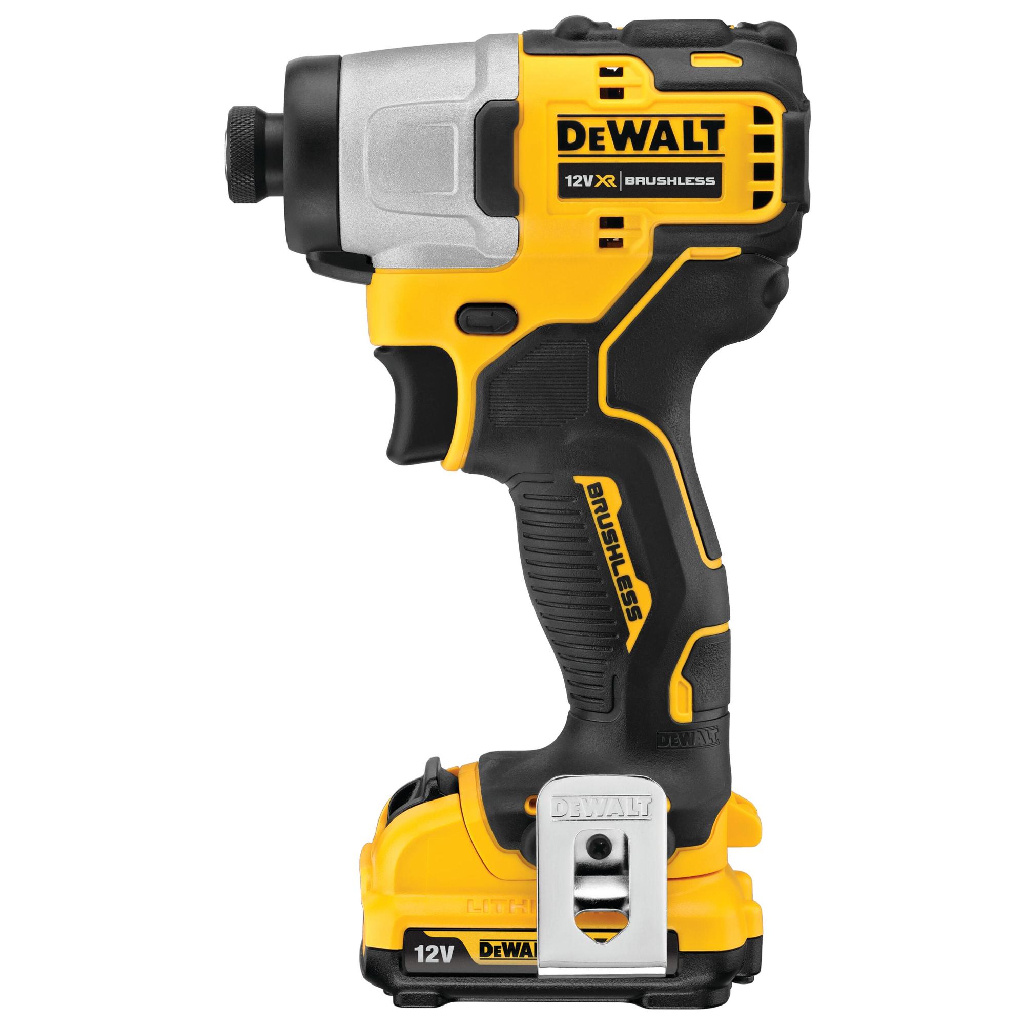 Uťahovač rázový 1/4" 163Nm 12V XR 2x2,0Ah Tstak bezuhlíkový DEWALT DCF801D2