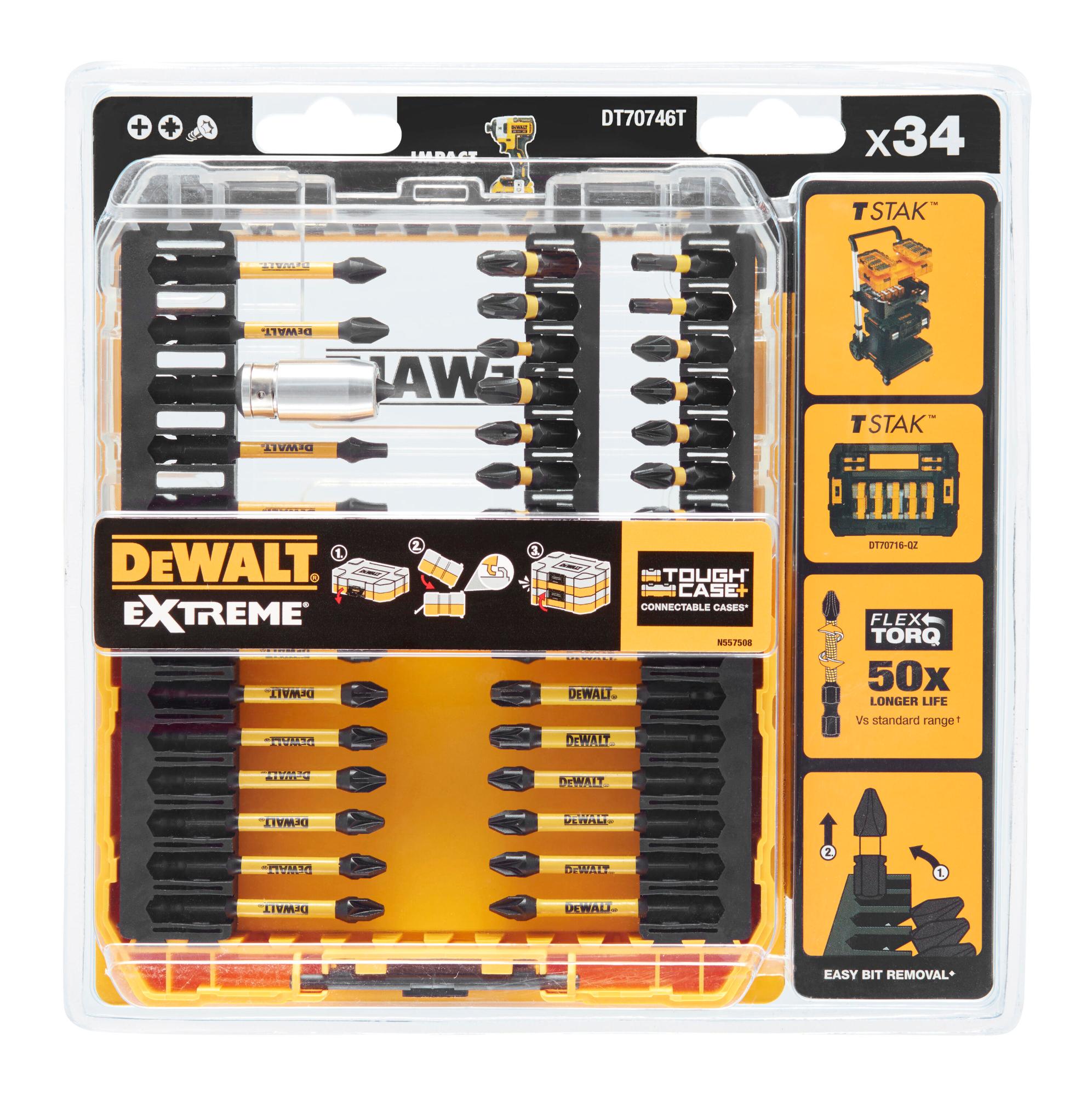 SADA BITOV 34 DIELNA FLEXTORQ (Ph1,Ph2,Pz1,Pz2,Pz3) DEWALT DT70746T