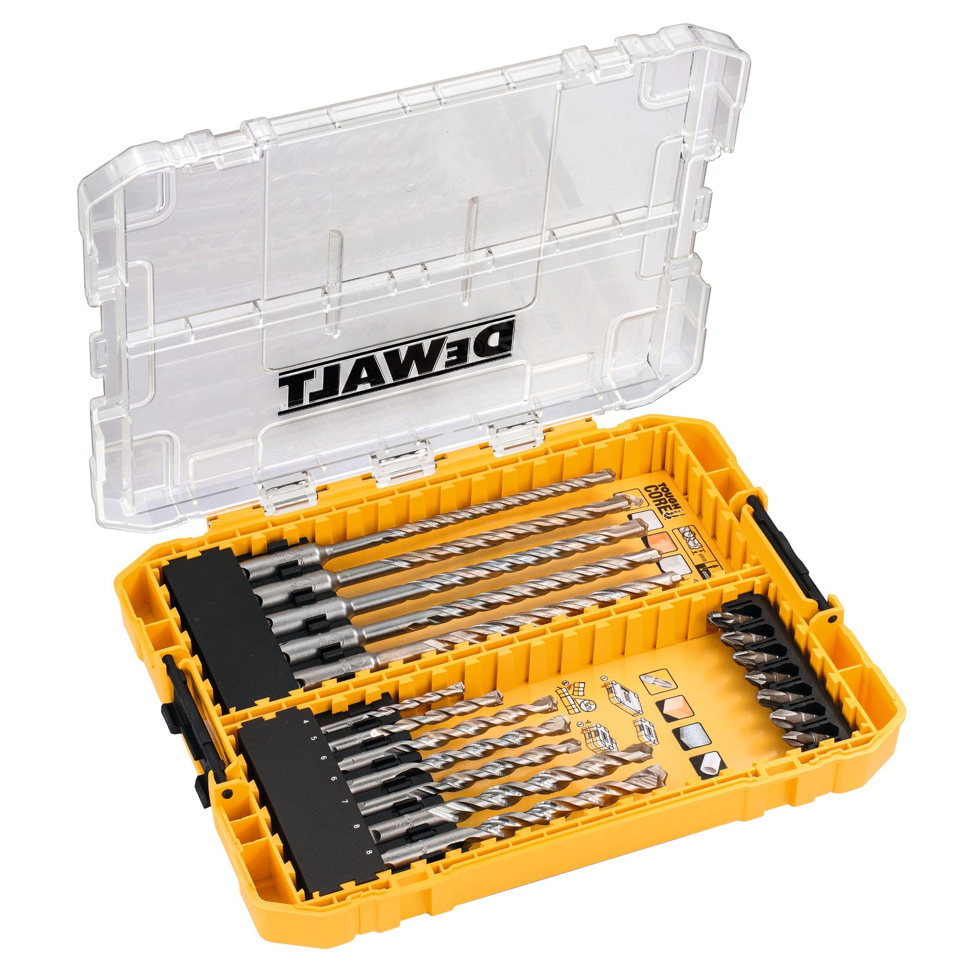 Sada bitov a vrtákov SDS+ 19 dielna stredné púzdro DEWALT DT70754