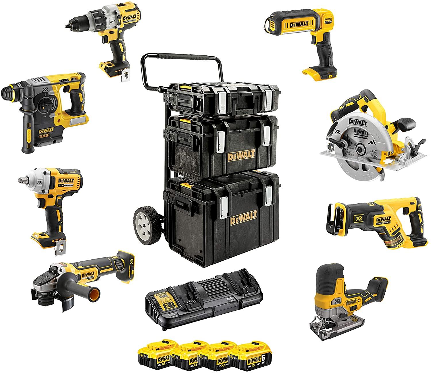 KOMBO SADA 18V 4x5,0Ah (DCD996+DCF894+DCG405+DCS570+DCS335+DCS367+DCL050+DCH273) DEWALT DCK856P4