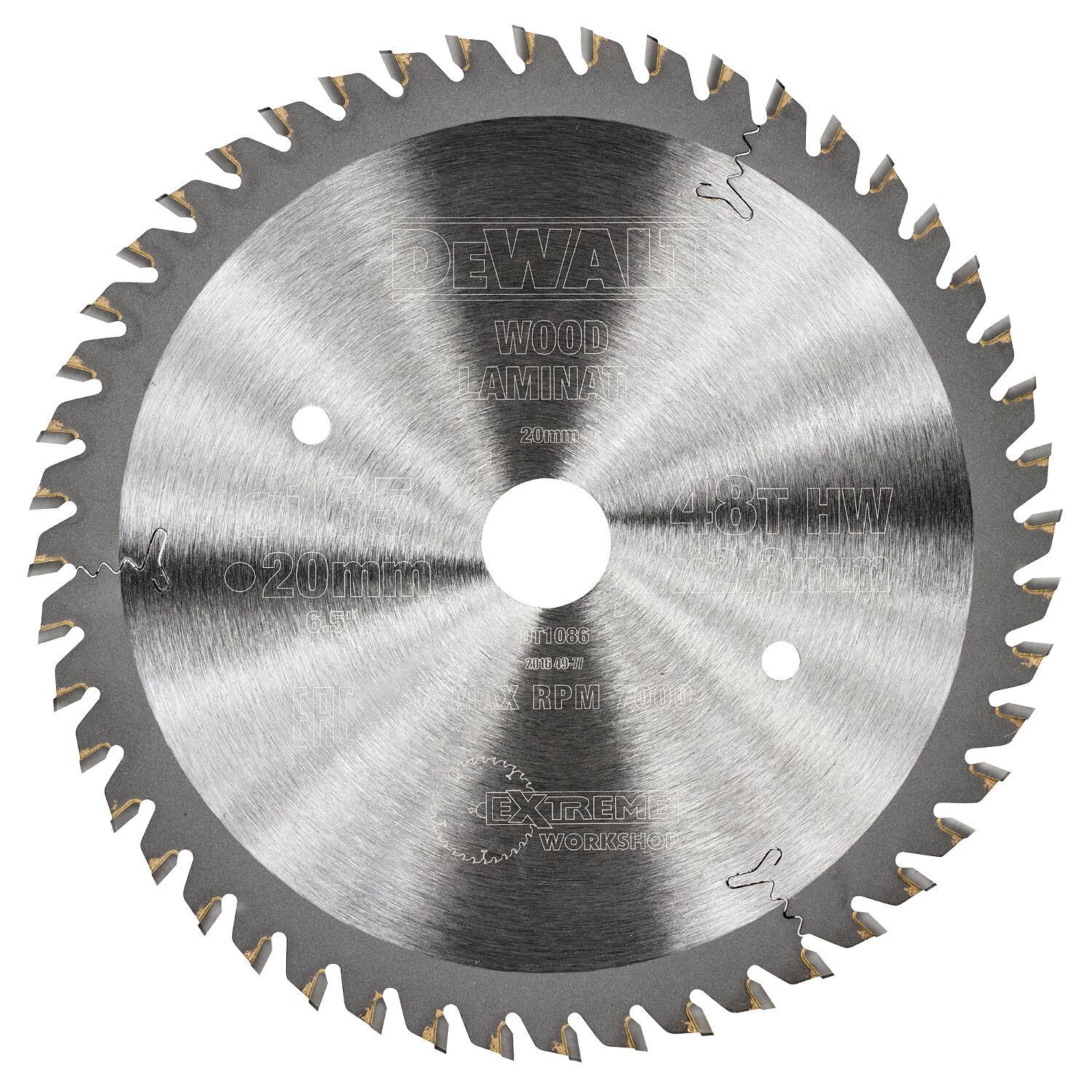 KOTÚČ PIL. PRE PONORNÚ PÍLU 165x20 48z LAMINATY DEWALT DT1086