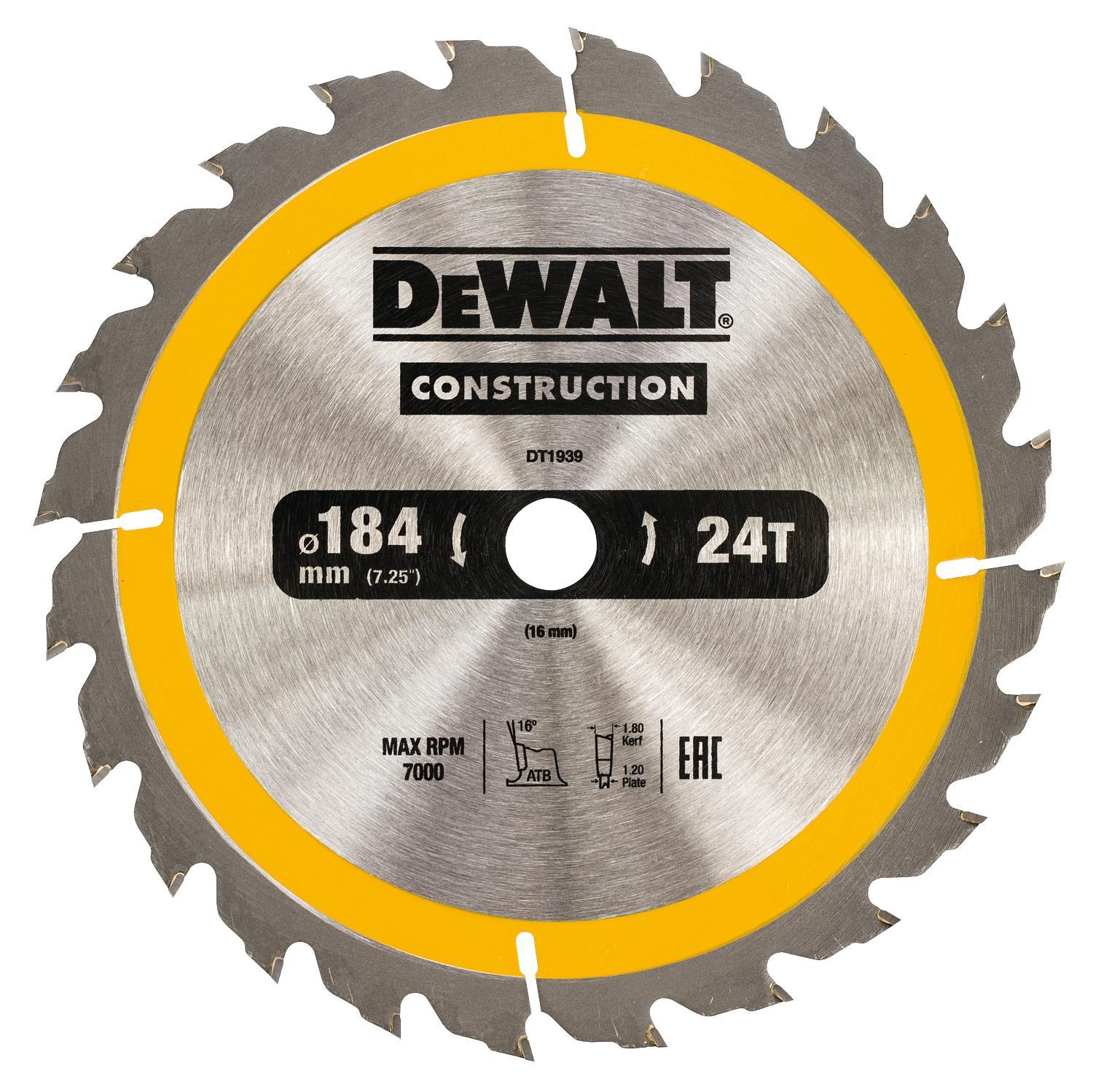 KOTUC PILOVY 184x16mm 24Z DEWALT DT1939