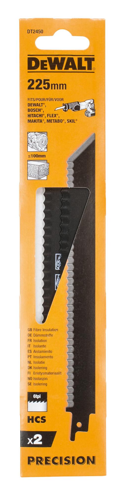 List pílový na izolácie pre mečové píly 225mm (2ks) DEWALT DT2450
