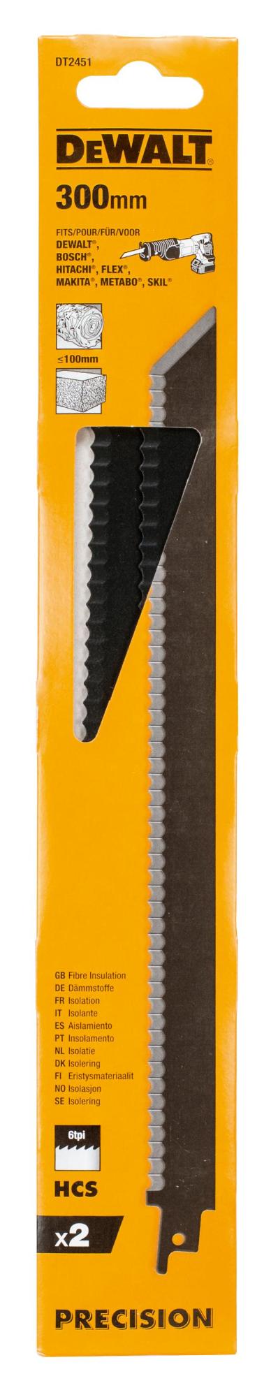 List pílový na izolácie pre mečové píly 300mm (2ks) DEWALT DT2451