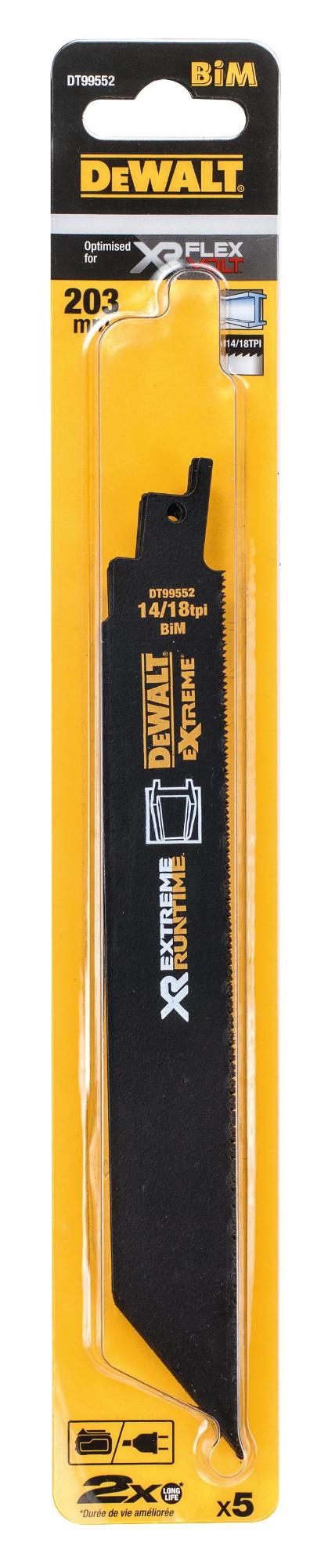 List pílový XR FLEXVOLT na kovy 203mm 14/8TPI 5ks DEWALT DT99552