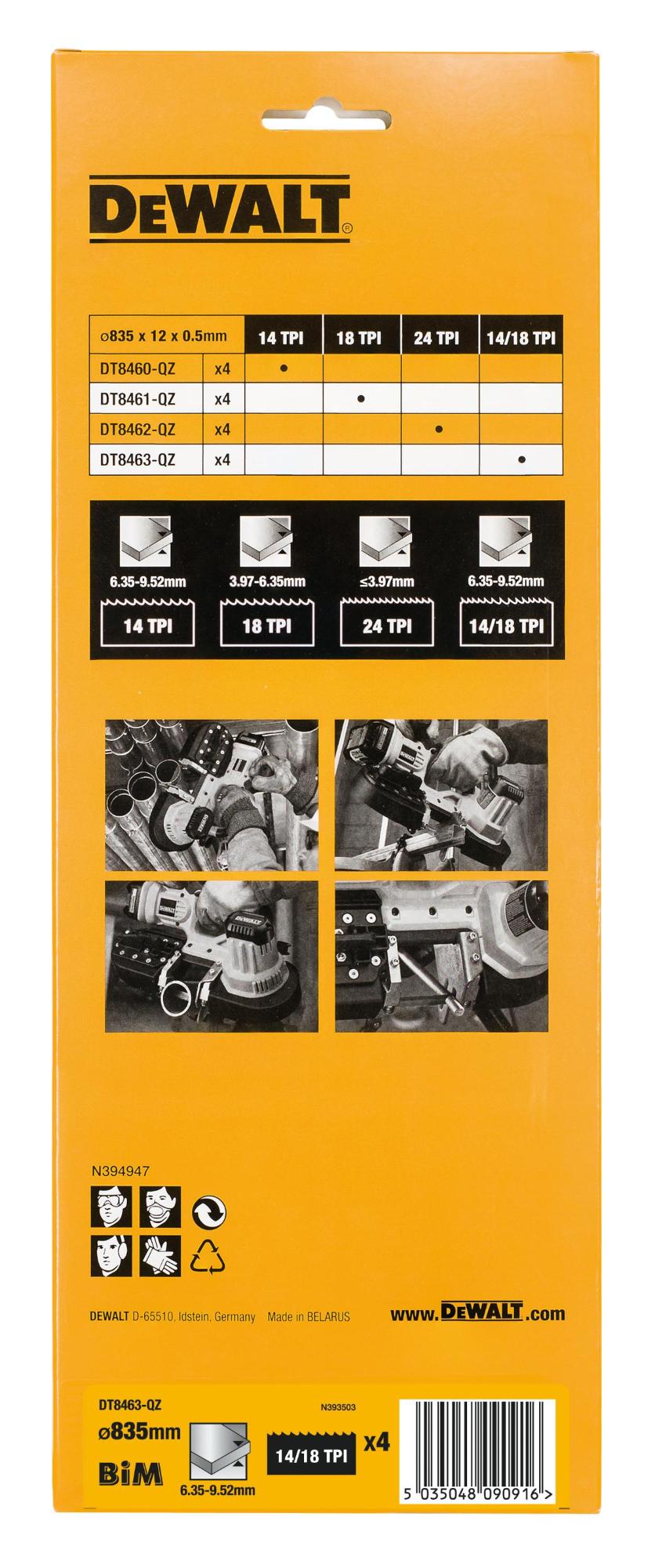 PILOVY PAS BIM. 14/18TPI 835x12x0,5 DEWALT DT8463