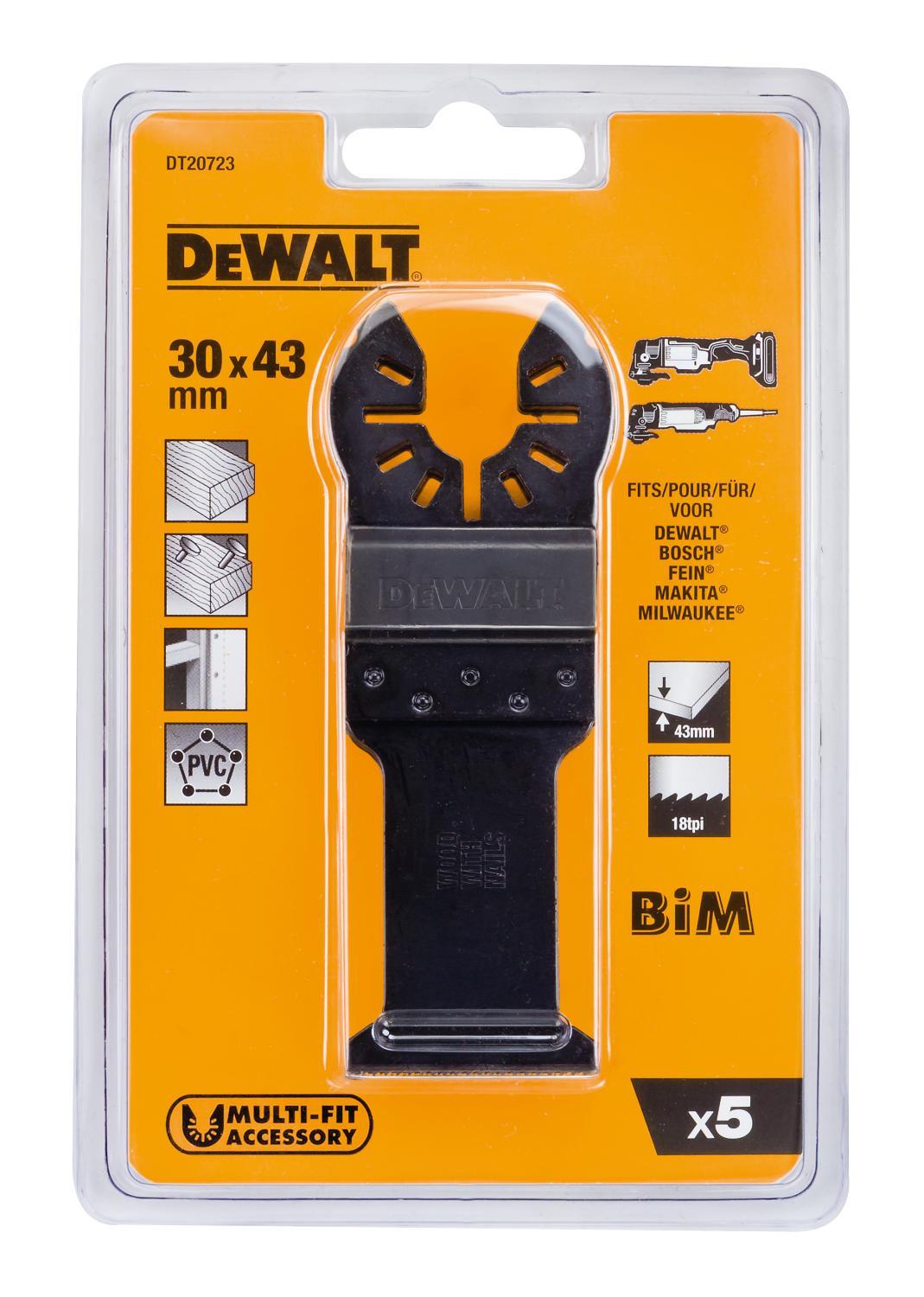 Sada pilových listov bimetal 43x30mm na drevo s klincami 5ks (DT20701) DEWALT DT20723