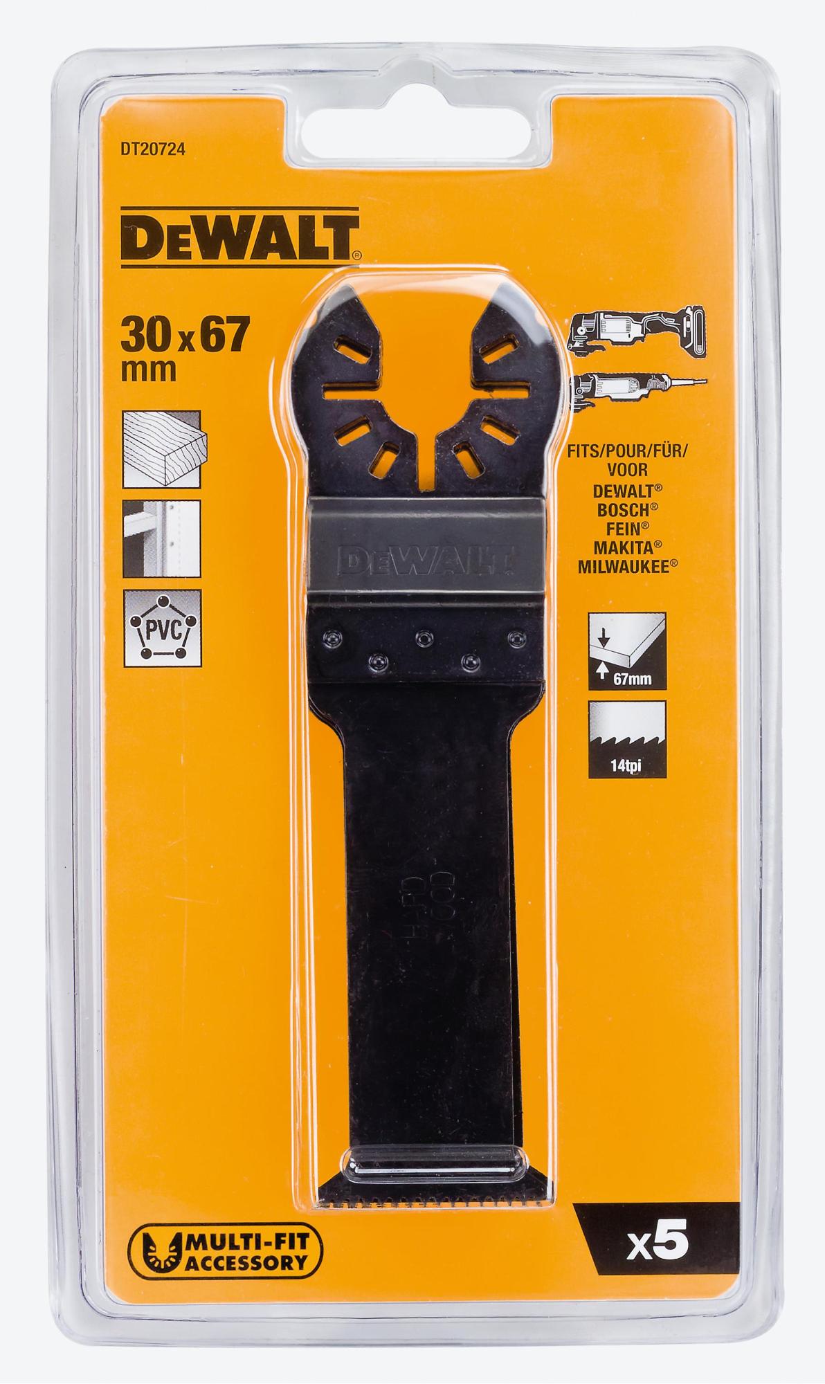 Sada pilových listov bimetal 67x30mm na tvrdé drevo 5ks (DT20703) DEWALT DT20724