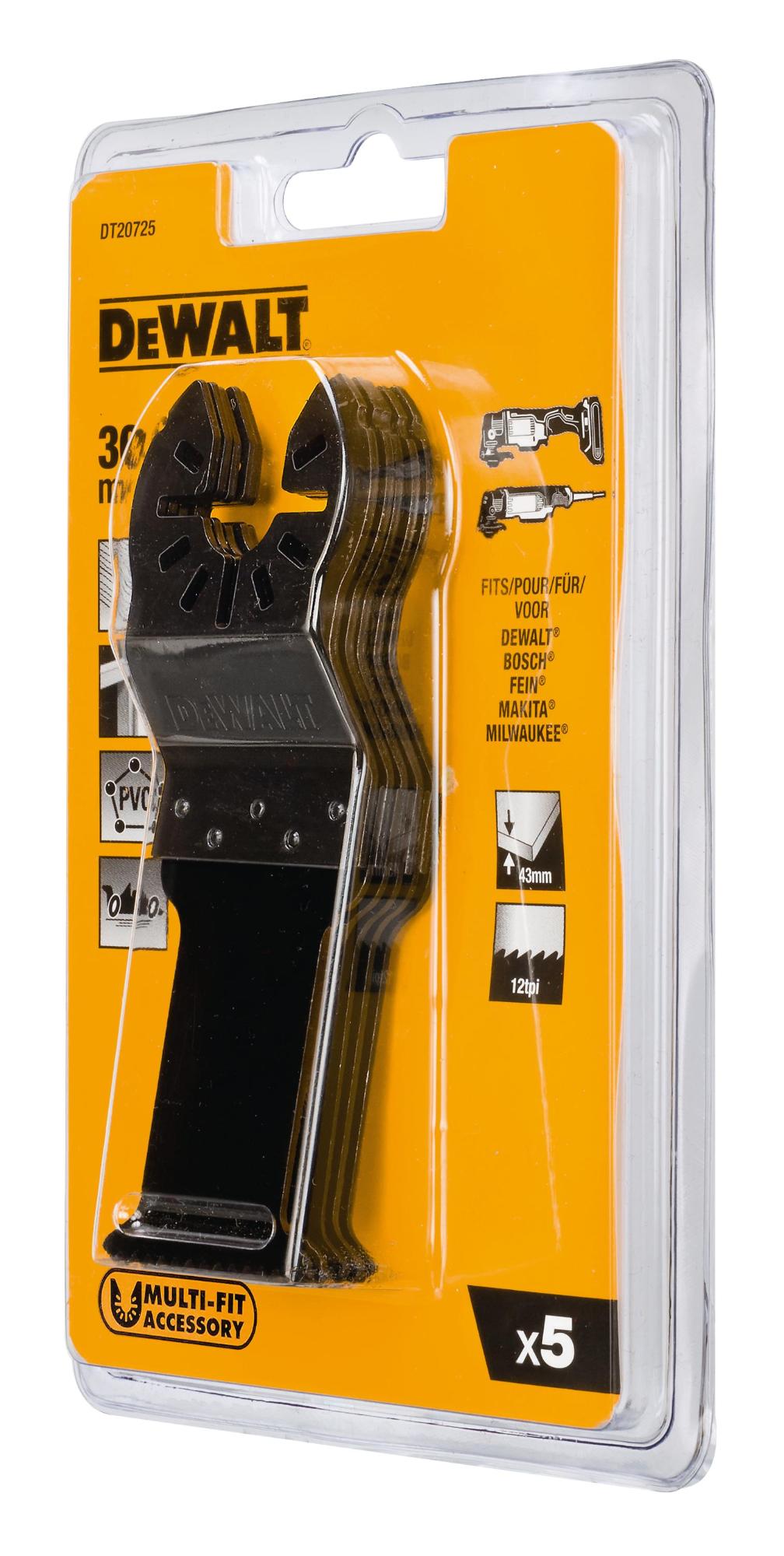Sada pilových listov bimetal 43x30mm na rýchle rezanie 5ks (DT20704) DEWALT DT20725