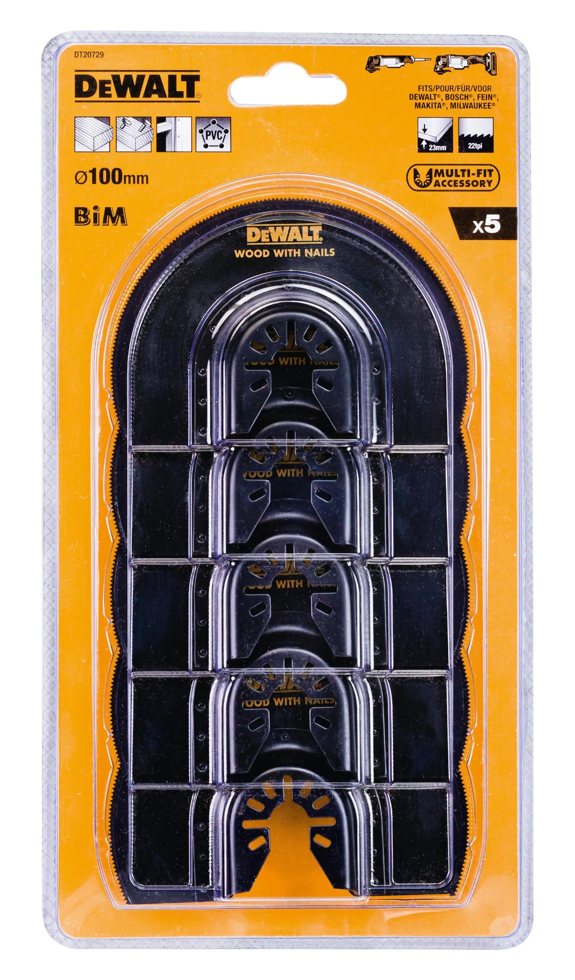 Sada pilových listov zrovnávacioe rezy 100mm 5ks (DT20710) DEWALT DT20729