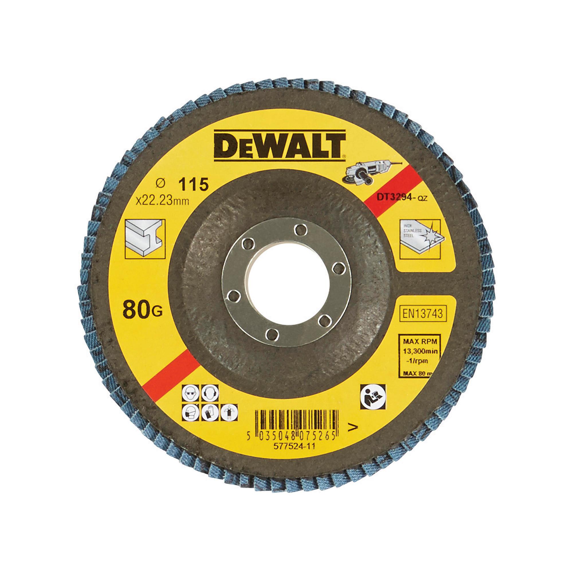Kotúč brúsny lamelovací na kov 115x22,4mm 80G Typ27 plochý DEWALT DT3294