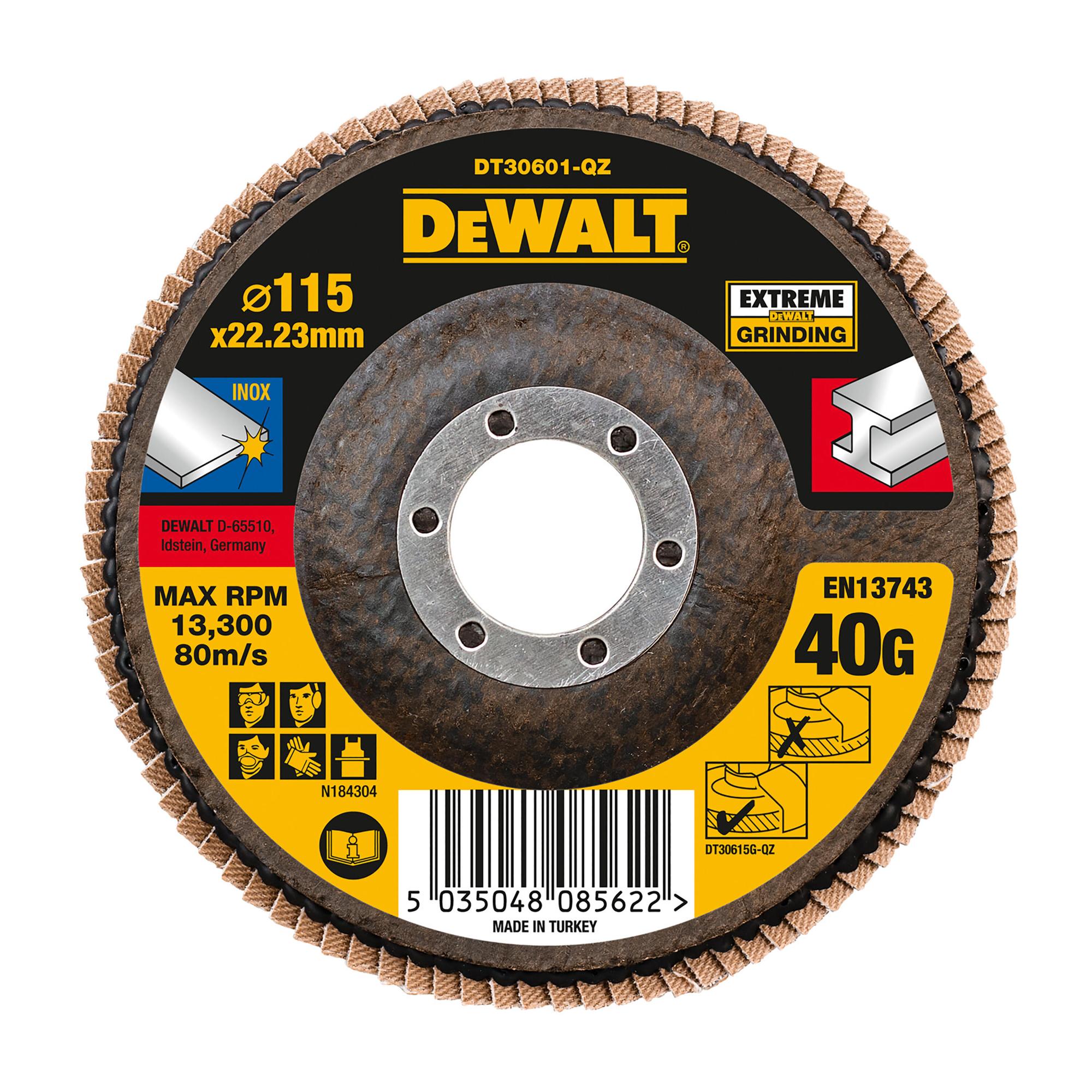 Kotúč brúsny lamelovací na kov 115x22,2mm 40G DEWALT DT30601