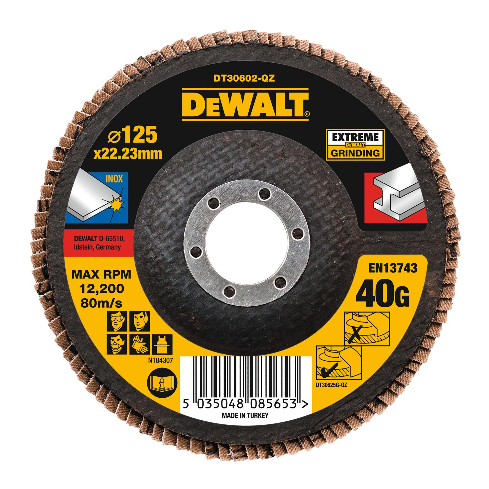Kotúč brúsny lamelovací na kov 125x22,2mm 40G DEWALT DT30602
