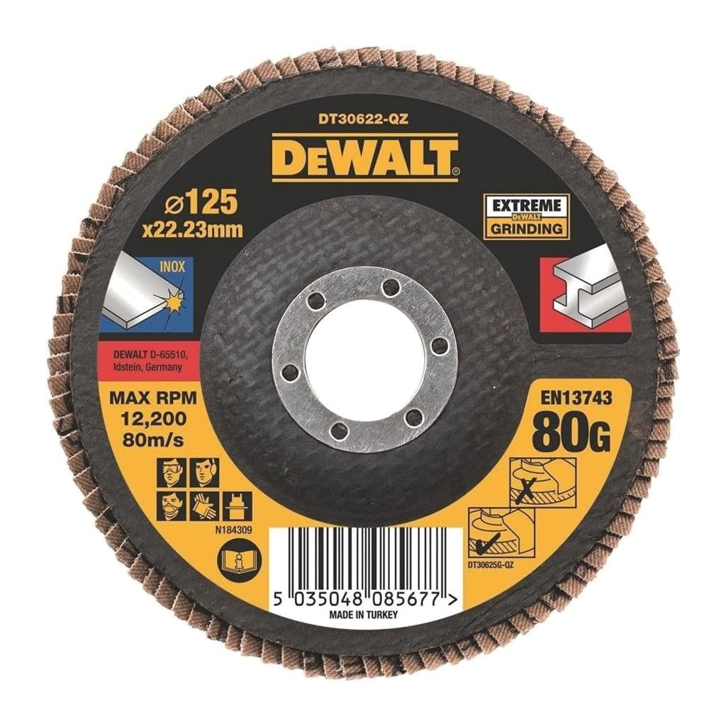 Kotúč brúsny lamelovací na kov 125x22,2mm 80G DEWALT DT30622