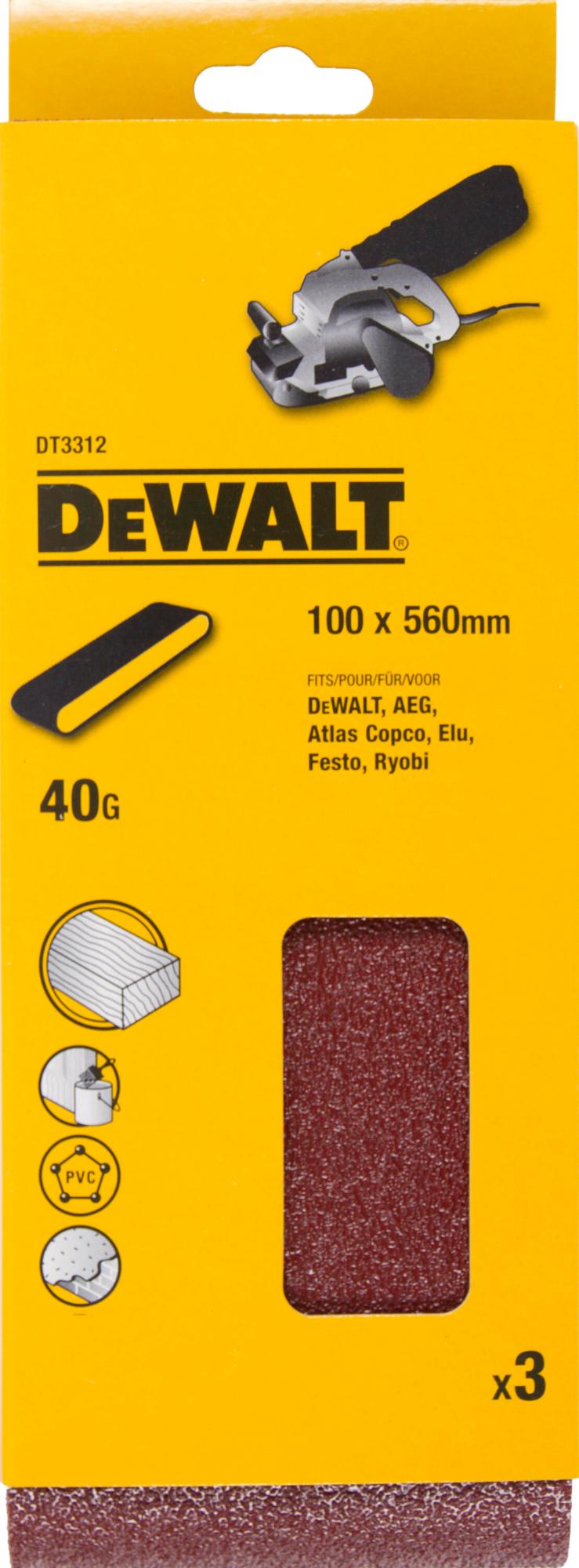 Pás brúsny 100x560mm K40 3ks DW650/DW650E DEWALT DT3312