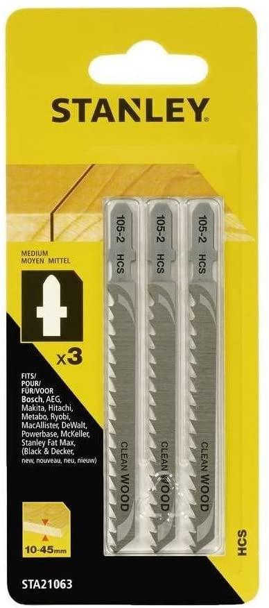List pílový do dreva, HCS, úchyt "T", hr.10-45mm, roztup 4mm, dl. 100-68mm, 3ks FATMAX STA21063