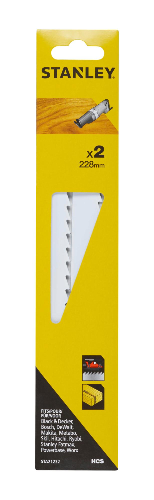 List pílový na mečovú pílu, HCS, na drevo, dl.228mm, rozstup 8,5mm, 2ks FATMAX STA21232