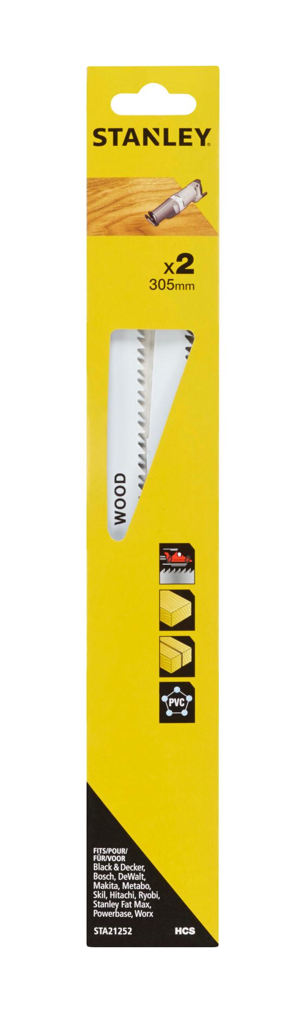 List pílový na mečovú pílu,HCS na drevo a plast, dl.305mm, rozstup mm, 2ks FATMAX STA21252