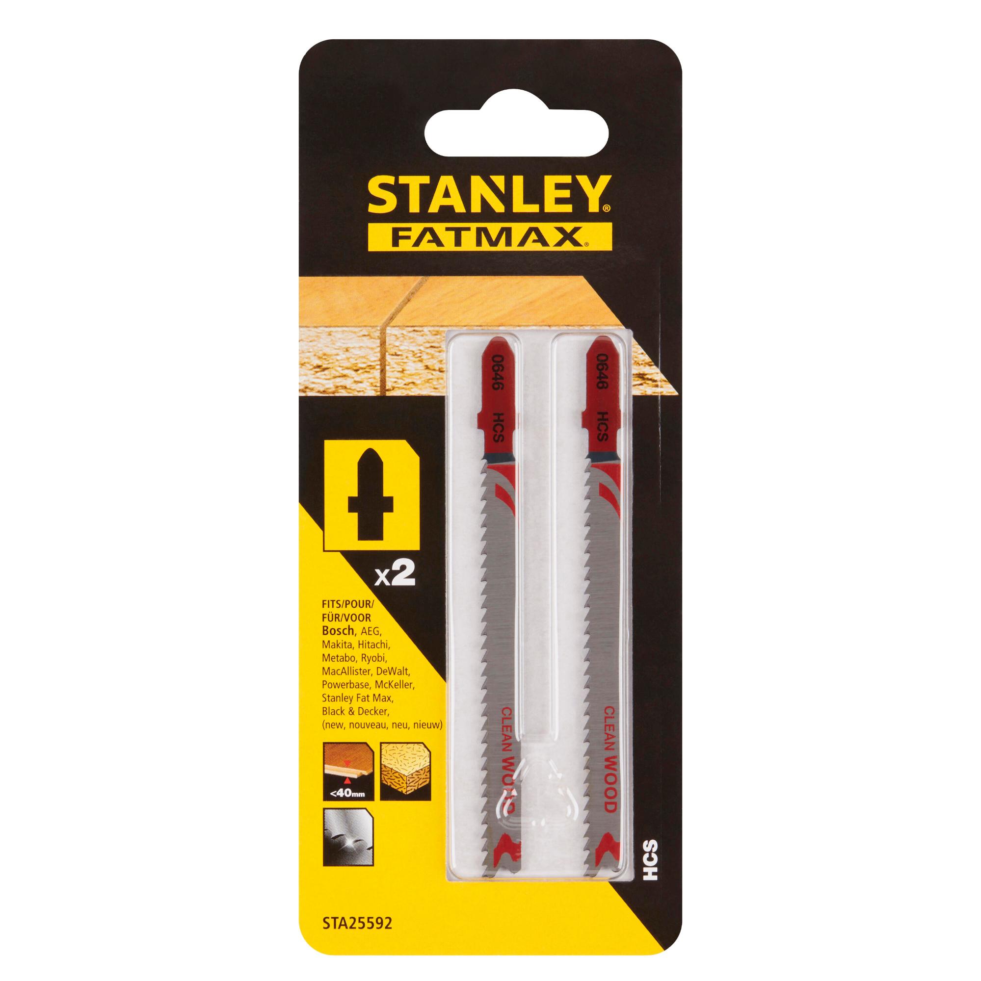 List pílový do dreva, HCS, úchyt "T", zuby smerom dole, hr.<40mm, 2ks FATMAX STA25592