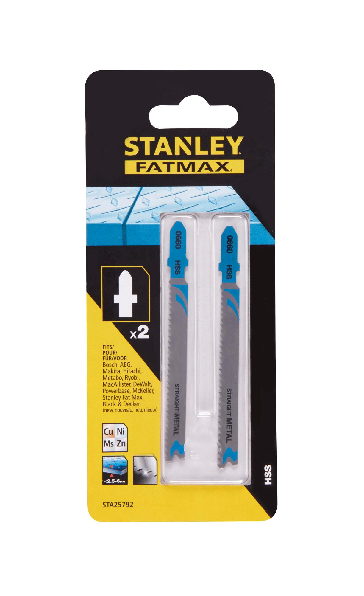 List pílový HSS, úchyt "T", na kovy, rozstup 1,9-2,3mm, dl.92-64mm, 2ks FATMAX STA25792