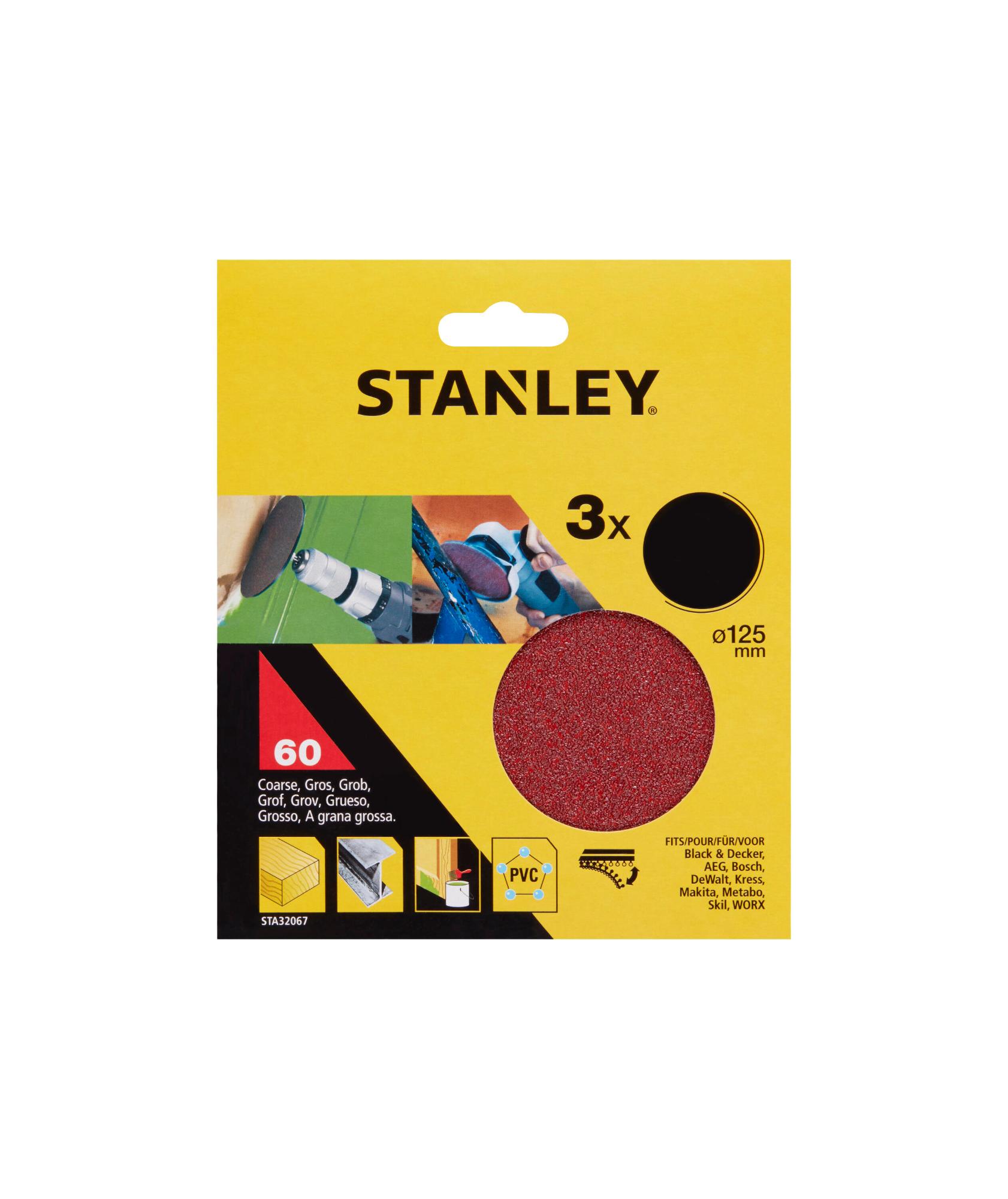 Papier brúsny pre vŕtačku/uhlovú brúsku suchý zips 125mm P60 3ks FATMAX STA32067